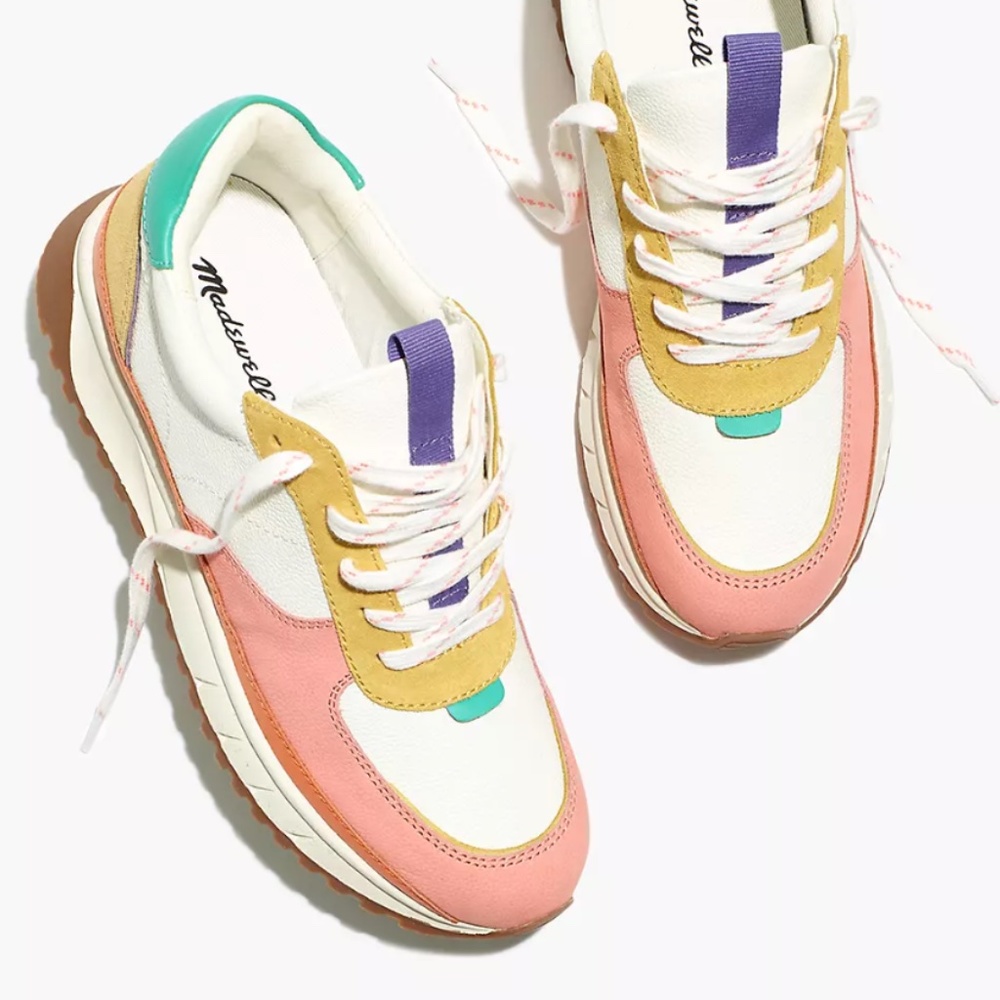Kickoff Trainer Sneakers in Colorblock Leather BRAND new